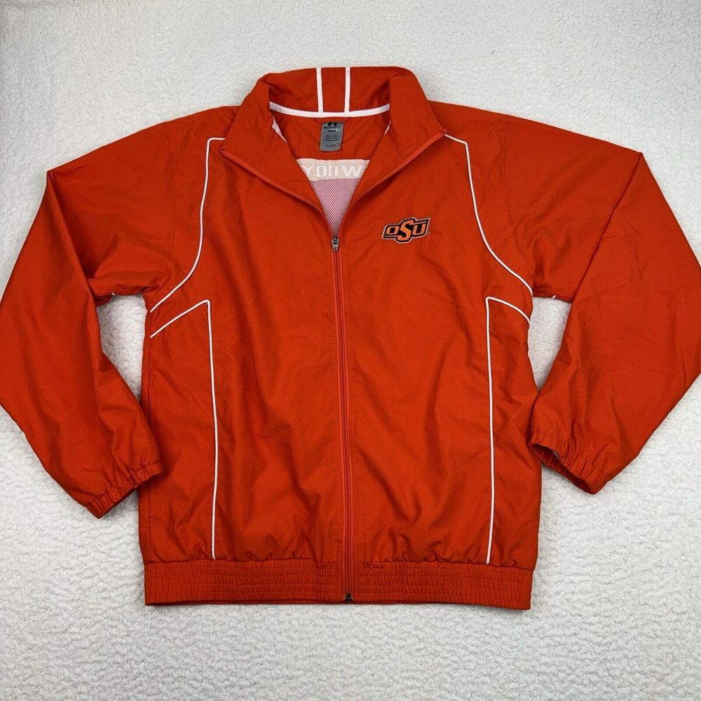 Oklahoma State OSU Cowboys Jacket Mens Medium Russell Full Zip Pullover